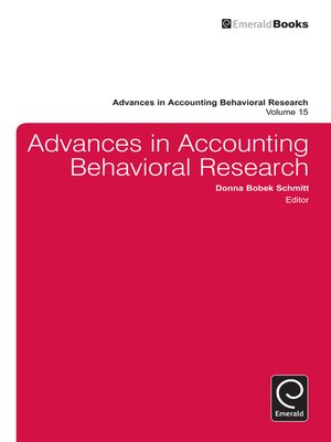 cover image of Advances in Accounting Behavioral Research, Volume 15